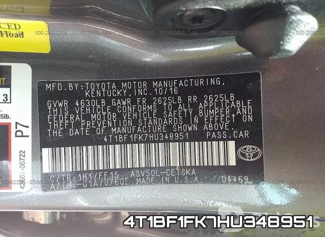 4T1BF1FK7HU348951 фото 10