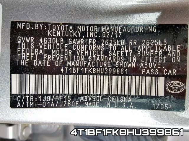 4T1BF1FK8HU399861 фото 2
