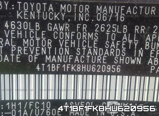 4T1BF1FK8HU620956 фото 10