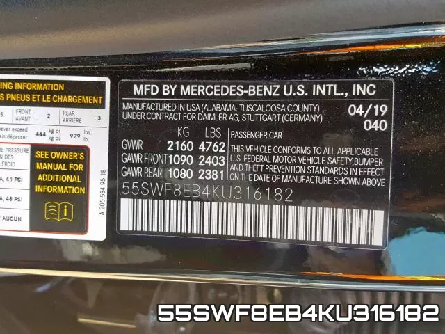 55SWF8EB4KU316182 фото 2