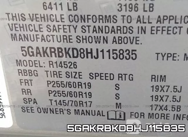 5GAKRBKD8HJ115835 фото 10