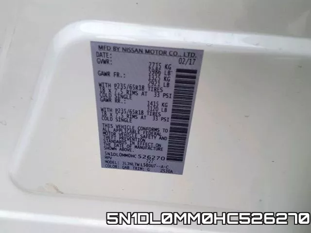 5N1DL0MM0HC526270 фото 2