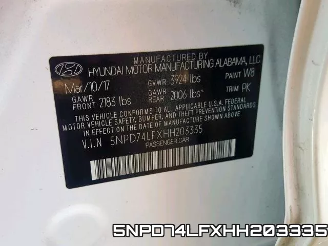 5NPD74LFXHH203335 фото 2