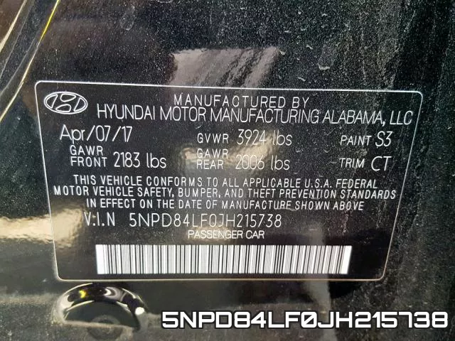 5NPD84LF0JH215738 фото 2