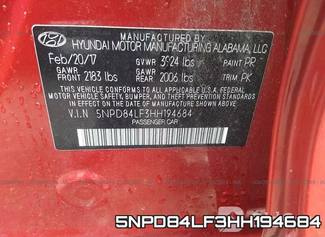 5NPD84LF3HH194684 фото 10