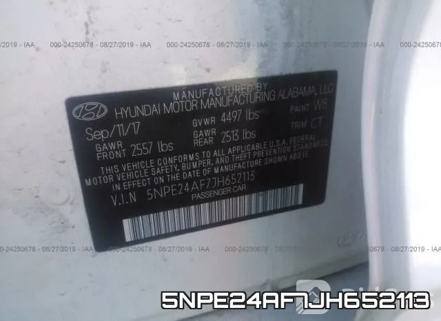 5NPE24AF7JH652113 фото 10