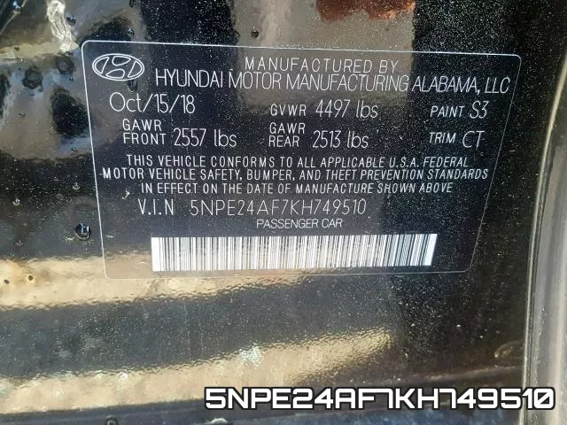 5NPE24AF7KH749510 фото 2