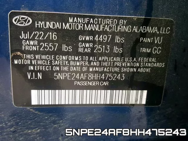 5NPE24AF8HH475243 фото 2