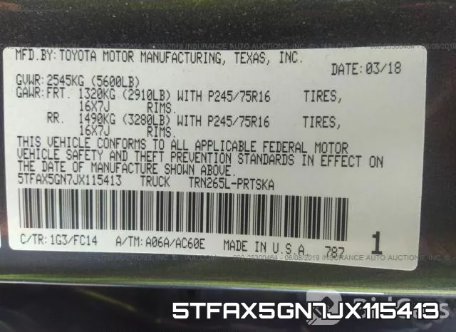 5TFAX5GN7JX115413 фото 10