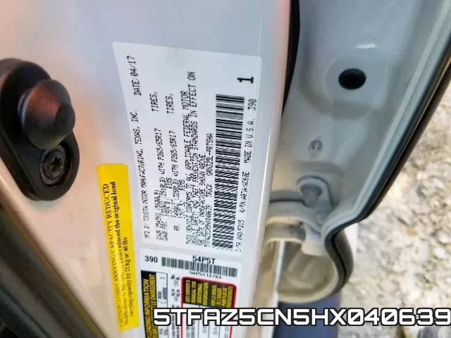 5TFAZ5CN5HX040639 фото 2