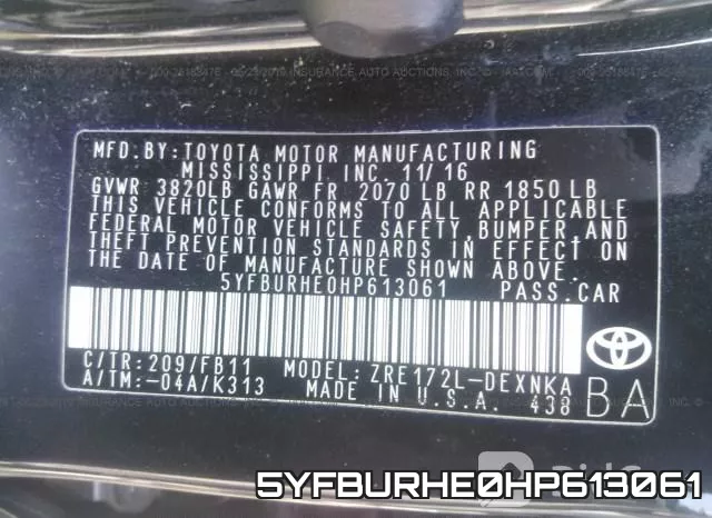 5YFBURHE0HP613061 фото 10