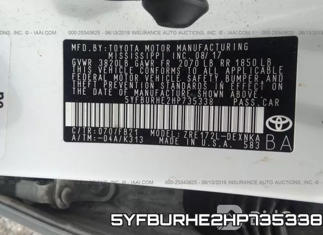 5YFBURHE2HP735338 фото 10