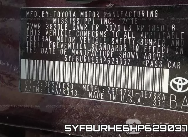 5YFBURHE6HP629037 фото 10