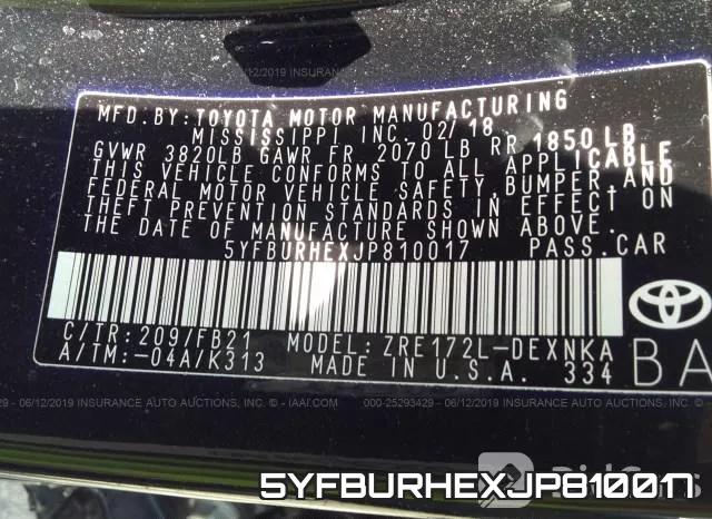 5YFBURHEXJP810017 фото 10