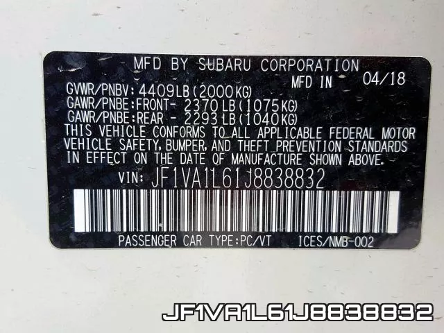 JF1VA1L61J8838832 фото 2