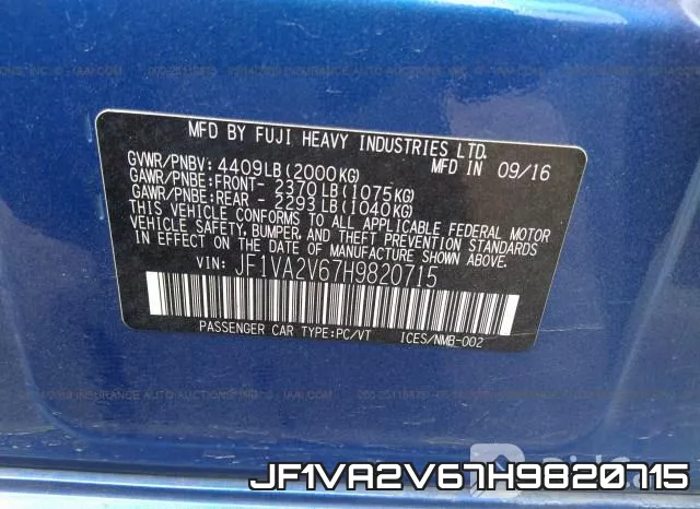 JF1VA2V67H9820715 фото 9