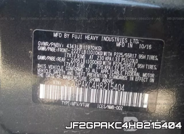 JF2GPAKC4H8215404 фото 10
