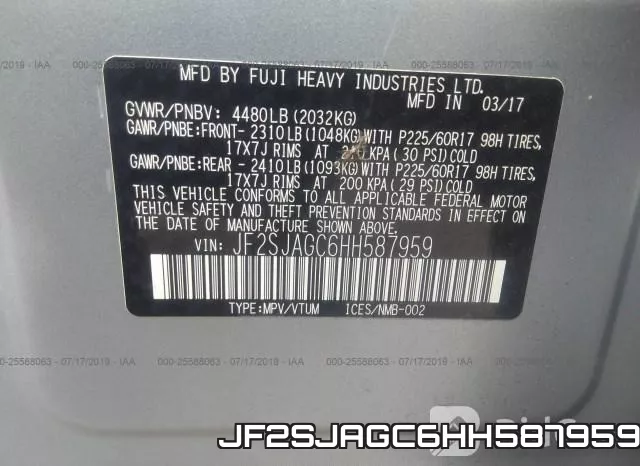 JF2SJAGC6HH587959 фото 10