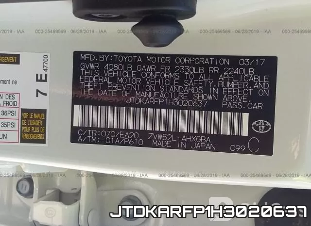 JTDKARFP1H3020637 фото 10