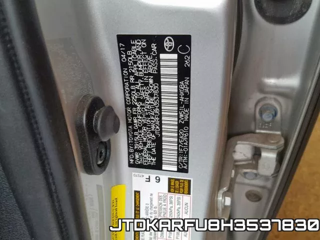 JTDKARFU8H3537830 фото 2