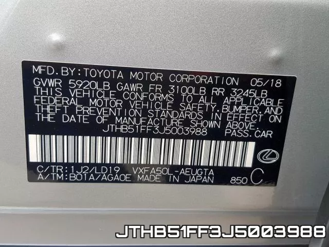 JTHB51FF3J5003988 фото 2