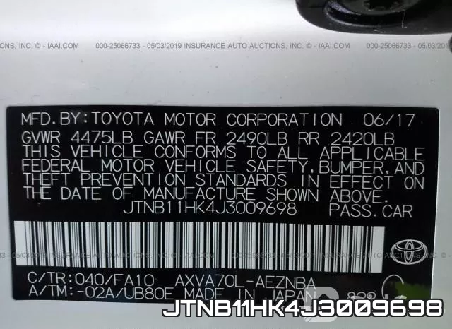 JTNB11HK4J3009698 фото 10