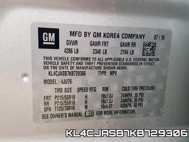 KL4CJASB7KB729306 фото 2
