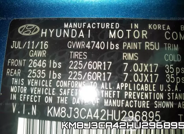 KM8J3CA42HU296895 фото 10