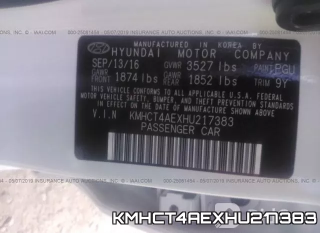 KMHCT4AEXHU217383 фото 10