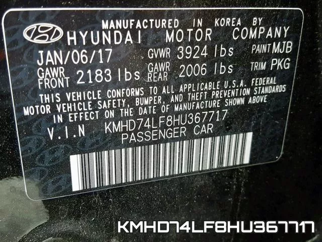 KMHD74LF8HU367717 фото 2