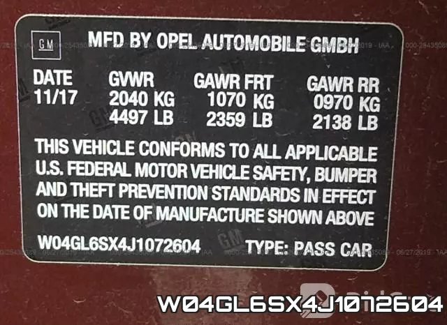 W04GL6SX4J1072604 фото 10