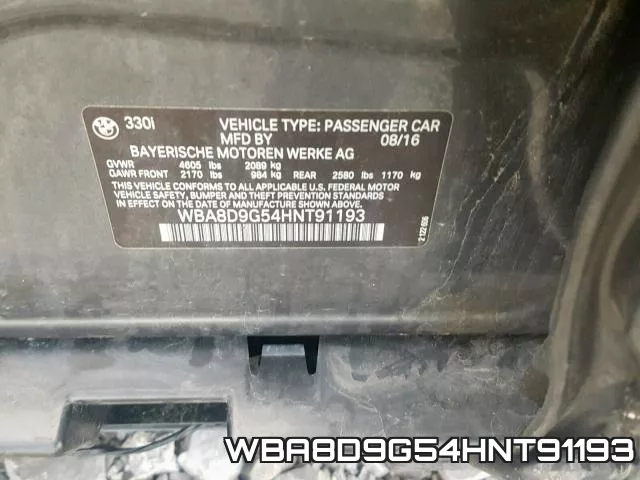 WBA8D9G54HNT91193 фото 2