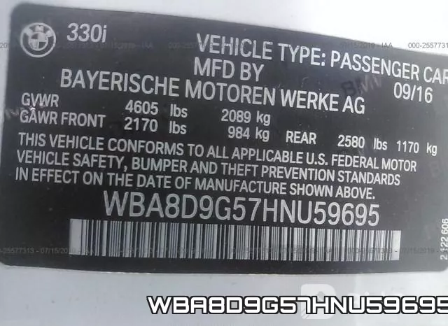 WBA8D9G57HNU59695 фото 10
