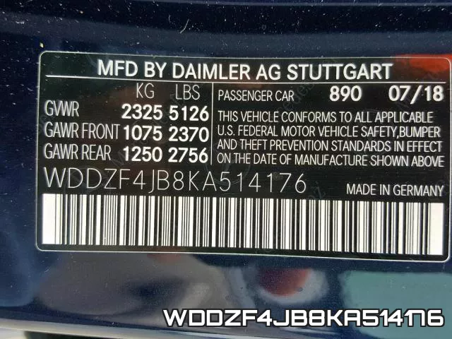 WDDZF4JB8KA514176 фото 2