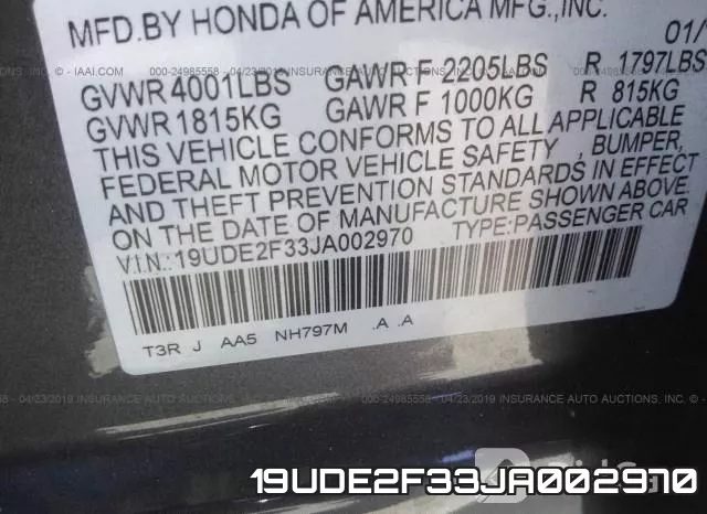 19UDE2F33JA002970 фото 10