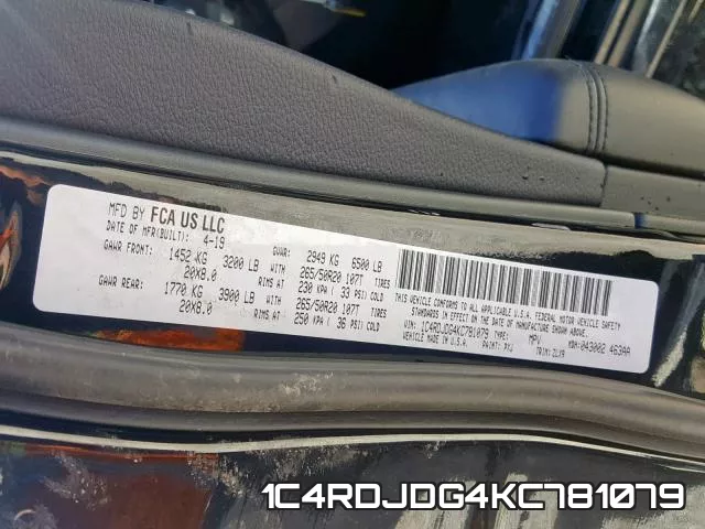 1C4RDJDG4KC781079 фото 2