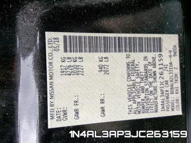 1N4AL3AP3JC263159 фото 2