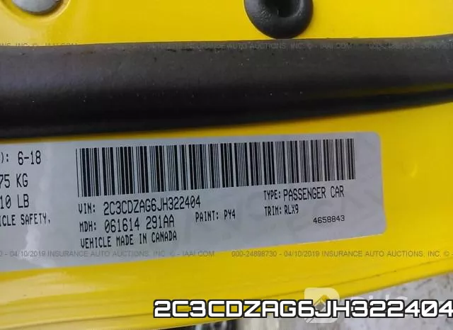 2C3CDZAG6JH322404 фото 9