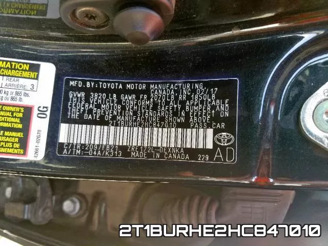 2T1BURHE2HC847010 фото 2