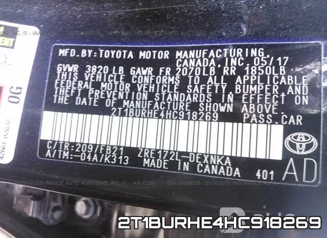 2T1BURHE4HC918269 фото 10