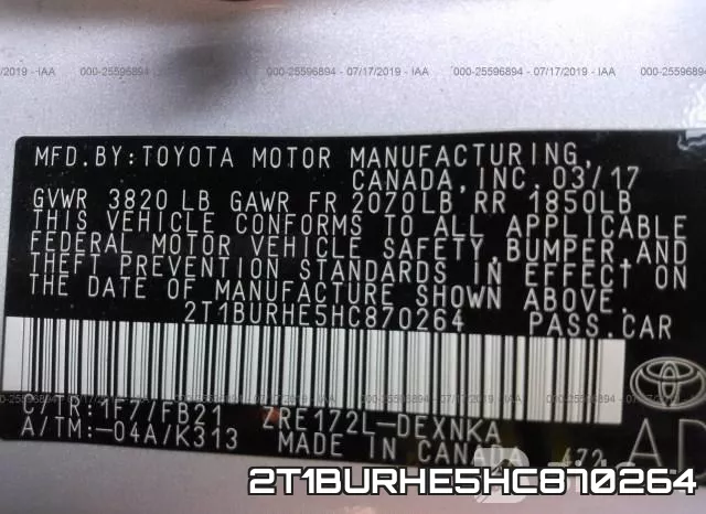 2T1BURHE5HC870264 фото 10