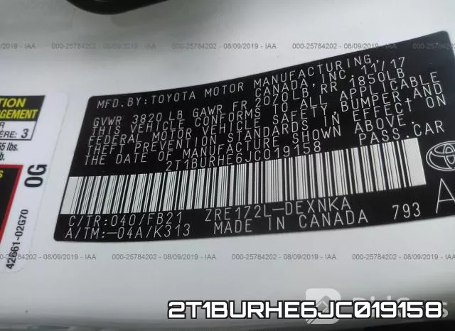 2T1BURHE6JC019158 фото 10