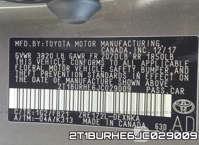 2T1BURHE6JC029009 фото 10