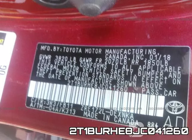 2T1BURHE8JC041260 фото 10