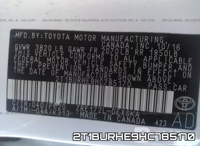 2T1BURHE9HC785170 фото 10