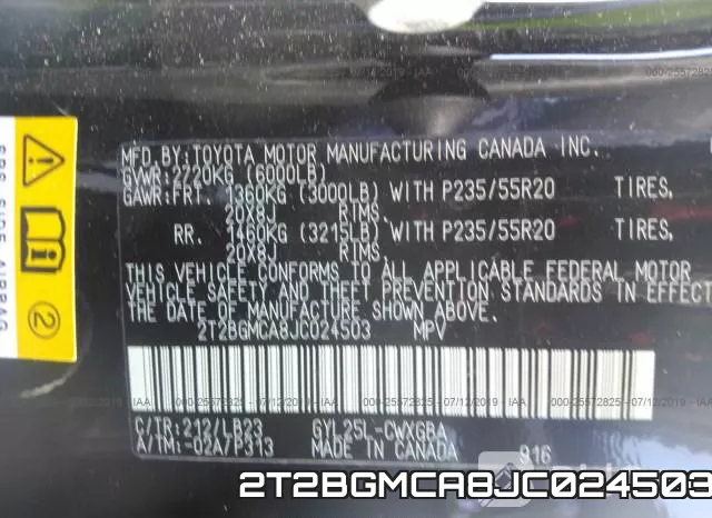 2T2BGMCA8JC024503 фото 10