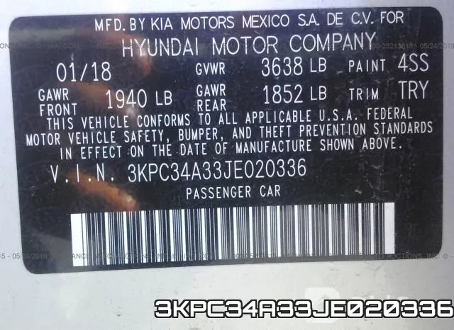 3KPC34A33JE020336 фото 10