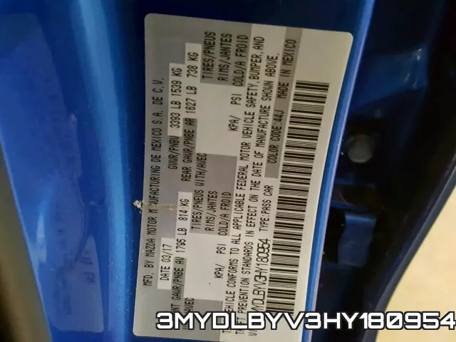 3MYDLBYV3HY180954 фото 2