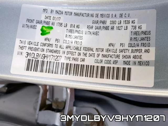3MYDLBYV9HY171207 фото 2