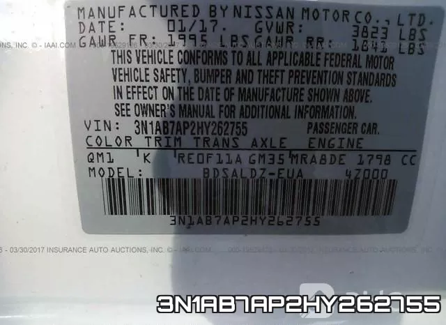 3N1AB7AP2HY262755 фото 10